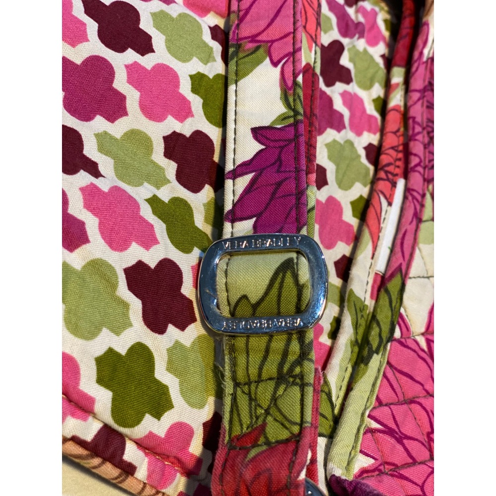Vera Bradley Floral Quilted‎ Crossbody Bag Purse Pink Purple Green - Picture 7 of 16